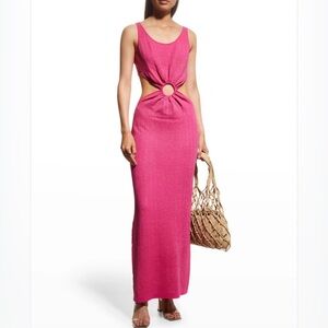 PQ Swim Bianca Ring Cutout Maxi Dress In Cosmo Pink Size XS/S NWT